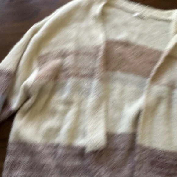 Maurices Plus Size Eyelash Striped Open Cardigan Plus Size 0X Cream Sweater - Picture 5 of 15